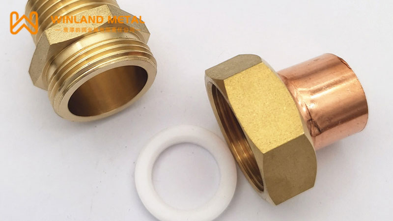 Copper Union with brass Male Socket