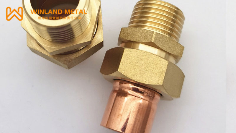 Brass male connector copper pipe union