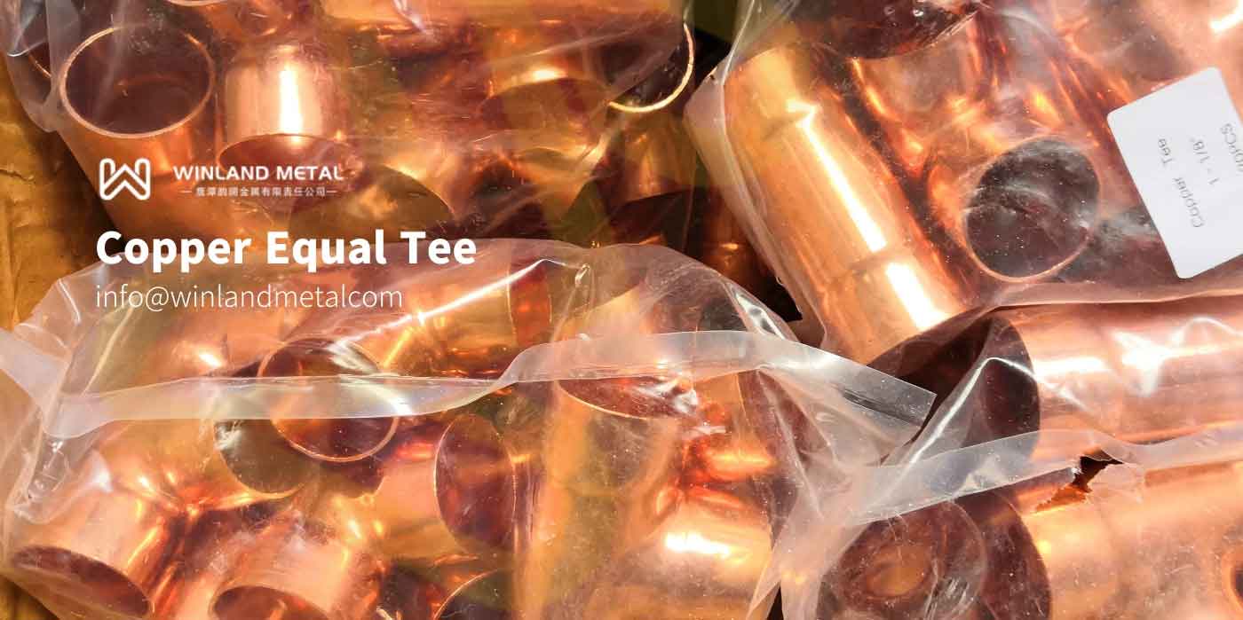 Copper Equal Tees supply in pile