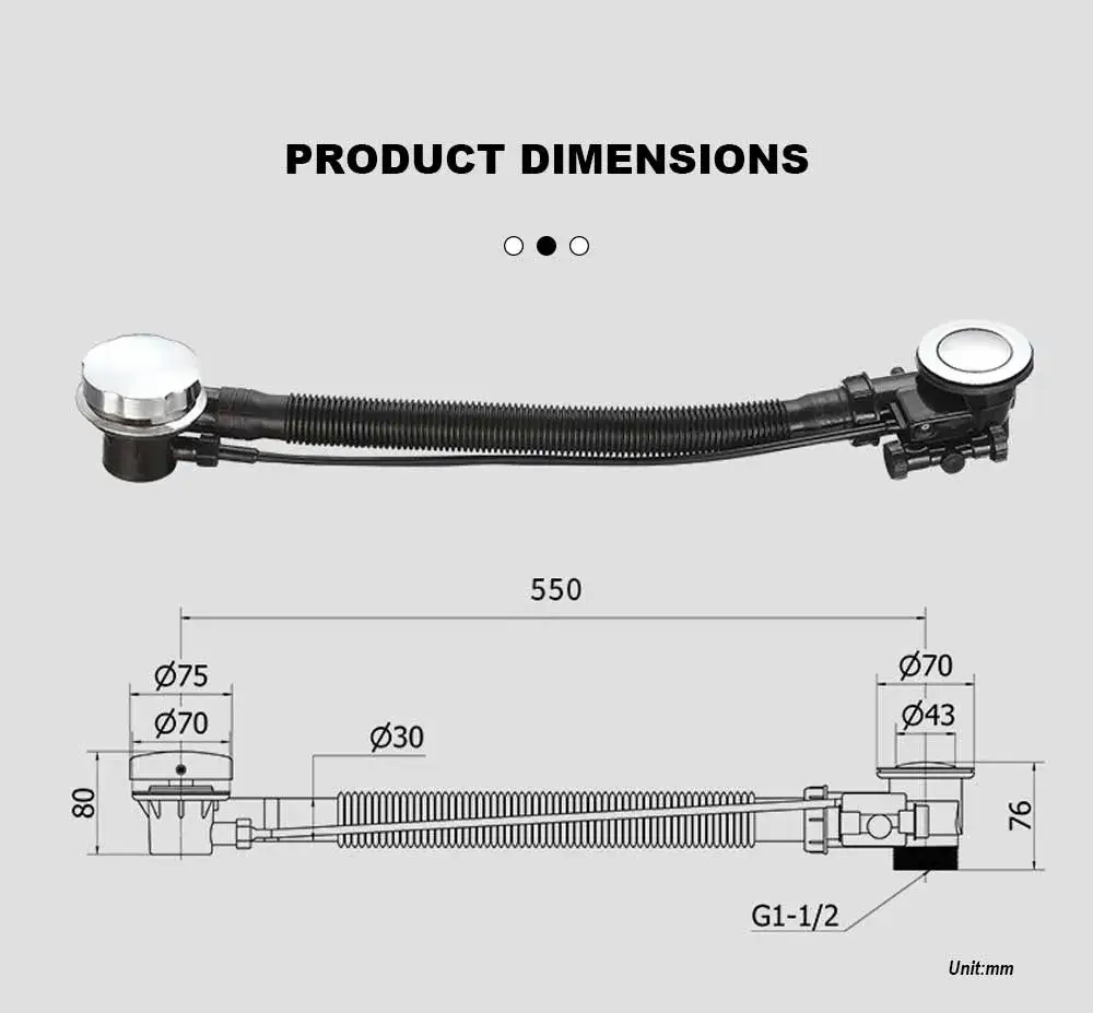 Cable Drive Bathtub Drains Dimensions and Drawings Cable Drive Bathtub Drains Dimensions and Drawings