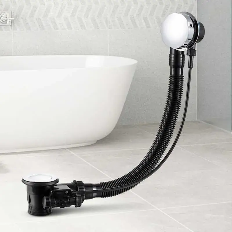 black cable driven bath drain